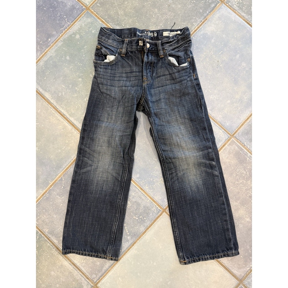 Gap Kids Denim Slouch Fit Jeans Boys 7 Dark Wash